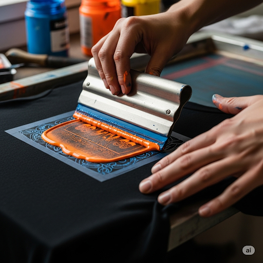 Screen Printing in Progress